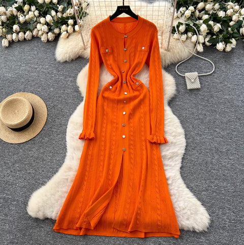 High-end Crochet Knit Cardigan Dress