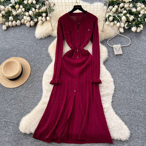 High-end Crochet Knit Cardigan Dress