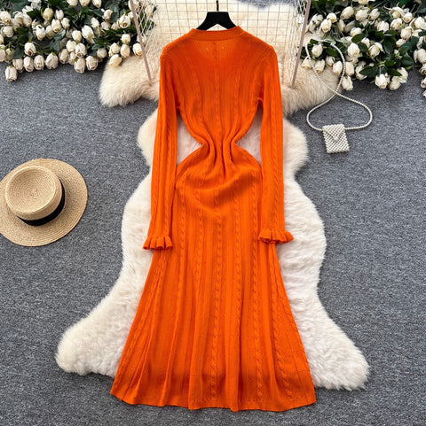 High-end Crochet Knit Cardigan Dress