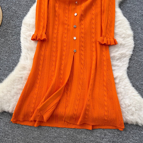 High-end Crochet Knit Cardigan Dress
