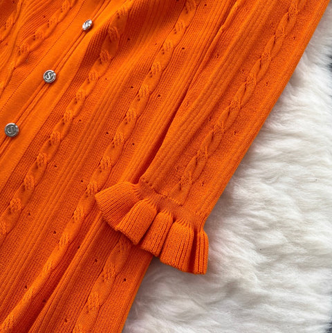 High-end Crochet Knit Cardigan Dress