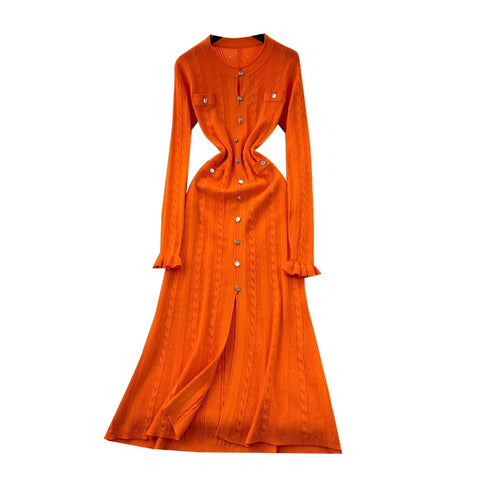 High-end Crochet Knit Cardigan Dress