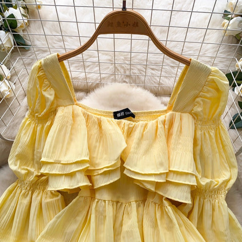 Elegant Flared Sleeve Pleated Shirt