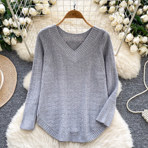 Simple Design Loose-fit Bottoming Sweater