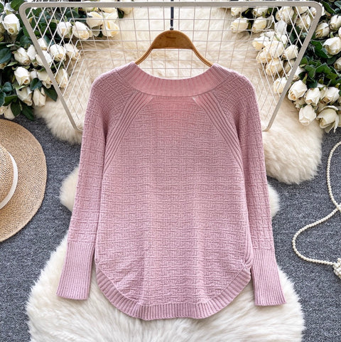 Simple Design Loose-fit Bottoming Sweater