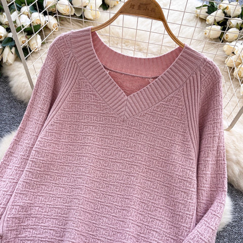 Simple Design Loose-fit Bottoming Sweater
