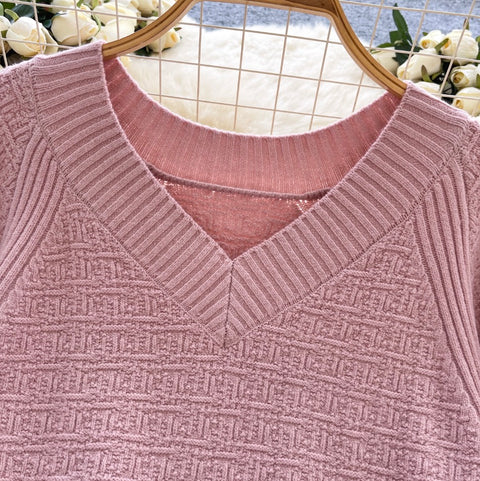 Simple Design Loose-fit Bottoming Sweater