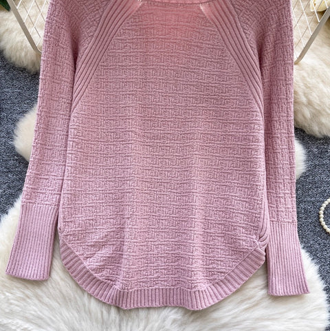 Simple Design Loose-fit Bottoming Sweater