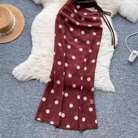 Niche Polka-dot Patchwork Bustier Dress