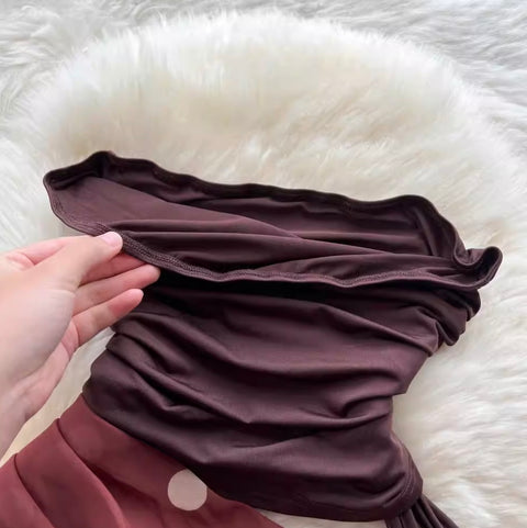 Niche Polka-dot Patchwork Bustier Dress