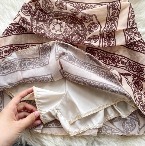 Courtly Print Shirt & Skirt 2Pcs