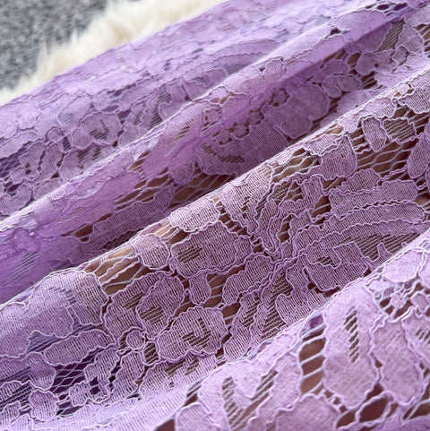 High-end Purple Lace Shirt Dress