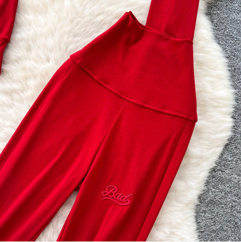 Casual Hoodie & Flared Trousers 2Pcs