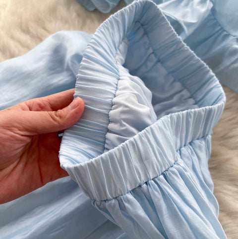 Fairy Blue Ruffled Camisole & Skirt 2Pcs