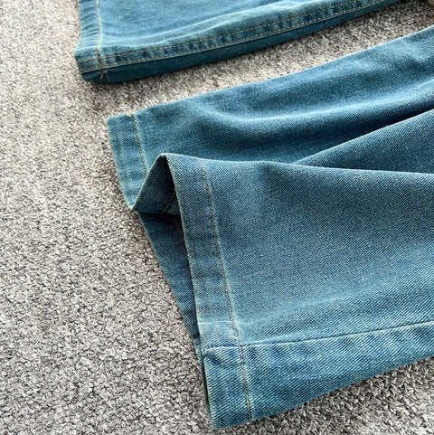 Square-neckline Vest & Jeans Denim 2Pcs