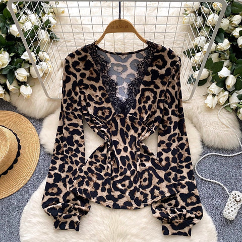 Leopard Print Waist-slimming Top