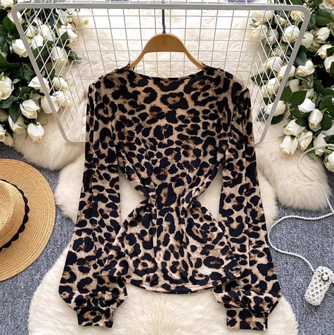 Leopard Print Waist-slimming Top