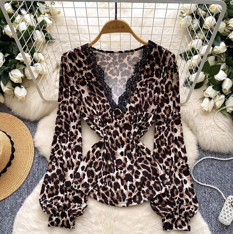 Leopard Print Waist-slimming Top
