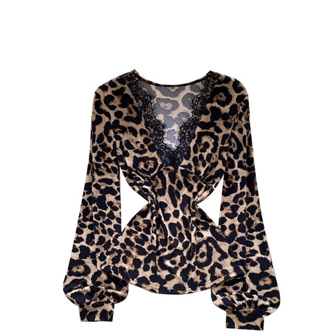 Leopard Print Waist-slimming Top