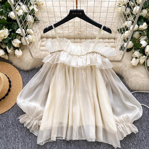 Fairy Apricot Ruffeld Chiffon Camisole