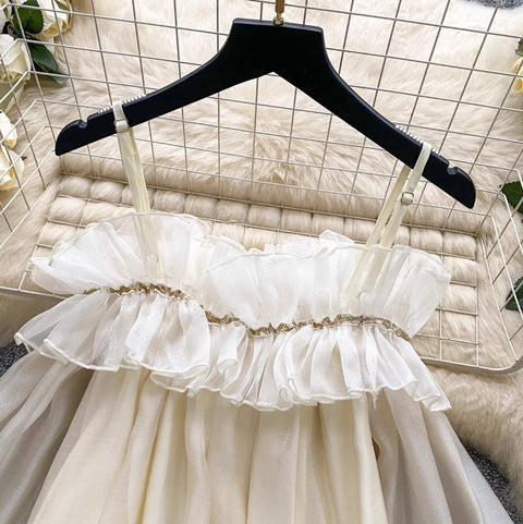 Fairy Apricot Ruffeld Chiffon Camisole