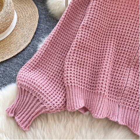 Korean Style Hollowed Hooded Cardigan