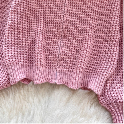Korean Style Hollowed Hooded Cardigan