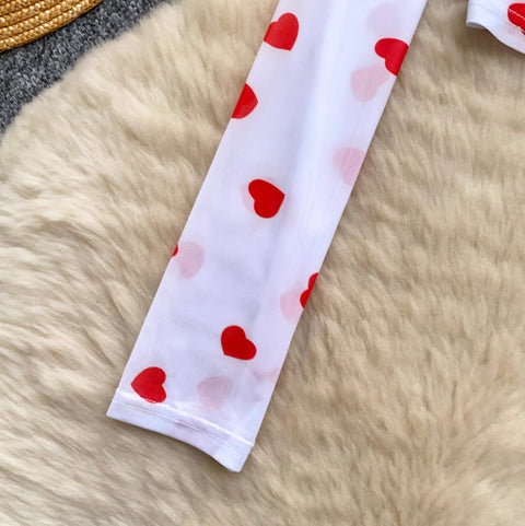 Love-pattern Print Thin Mesh T-shirt