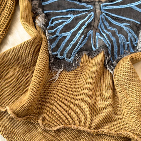 Butterfly Sequin Slim-fit Hollowed Knitwear