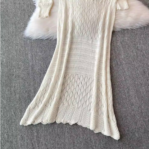 V-neck Cardigan & Fishtail Skirt 2Pcs