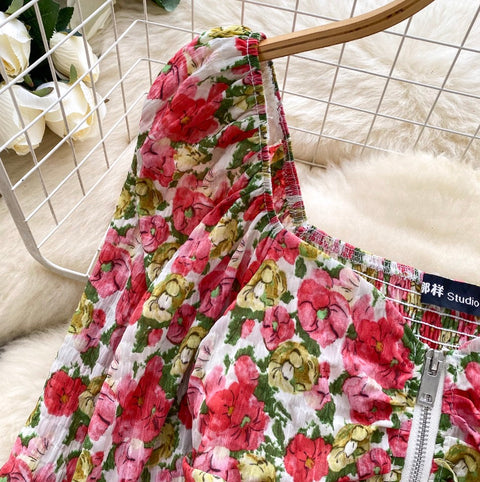 French Style Floral Print Top