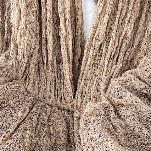 Irregular Design Ruffled Lace Dress 2Pcs