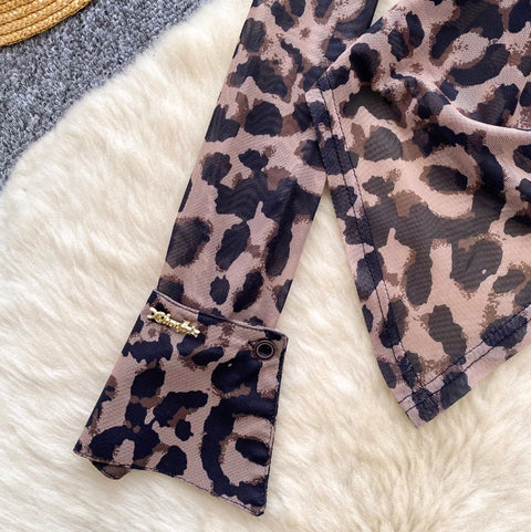 Irregular Design Leopard Print T-shirt