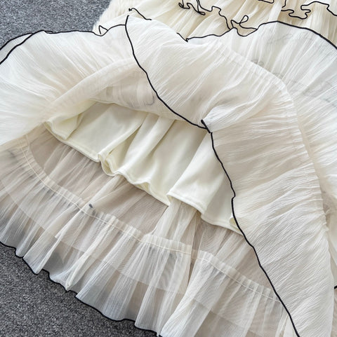 Knit Patchwork Layered Cake Dress