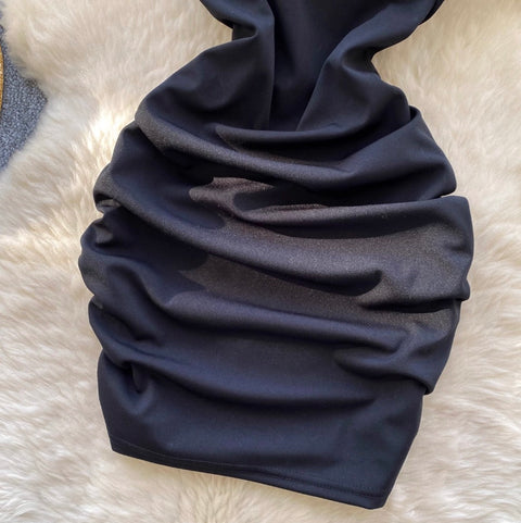 Sexy Black Lace Hip-wrapping Slip Dress