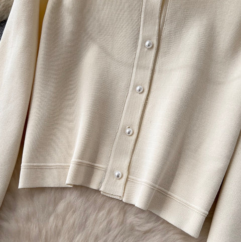 Beaded Sleeveless Dress & Cardigan 2Pcs