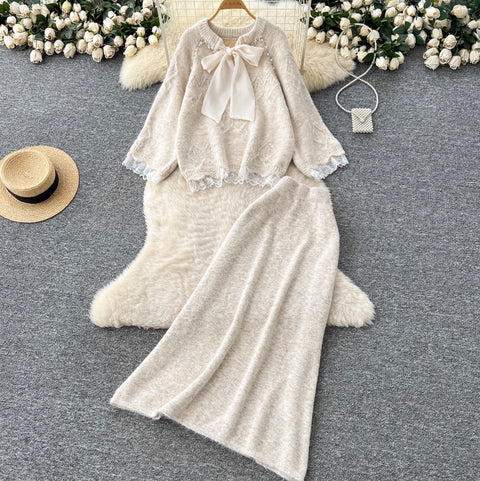 Sweetie Sweater & Half-body Skirt 2Pcs