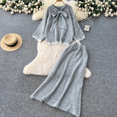 Sweetie Sweater & Half-body Skirt 2Pcs