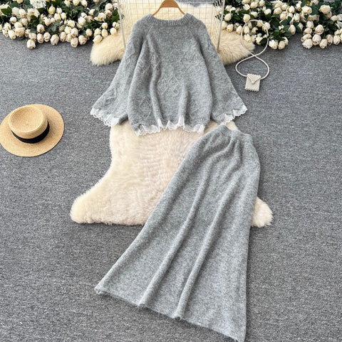 Sweetie Sweater & Half-body Skirt 2Pcs
