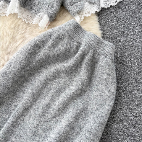 Sweetie Sweater & Half-body Skirt 2Pcs