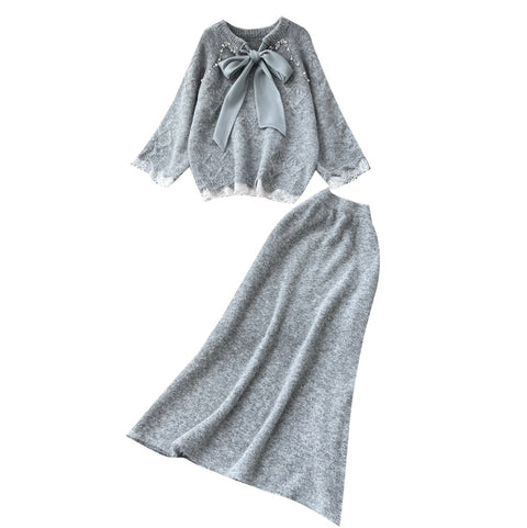 Sweetie Sweater & Half-body Skirt 2Pcs