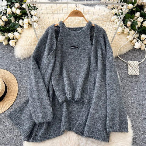 Sweetie Halter Vest & Cardigan Furry 2Pcs