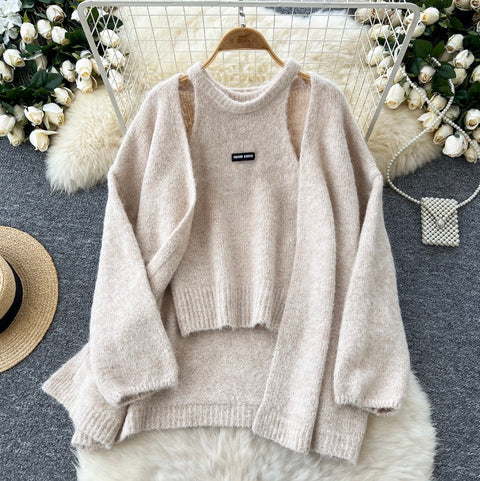 Sweetie Halter Vest & Cardigan Furry 2Pcs