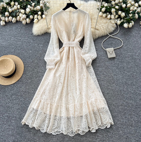 Elegant Bow-tie Embroidered Dress