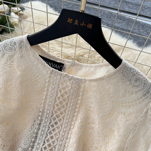 Elegant Bow-tie Embroidered Dress