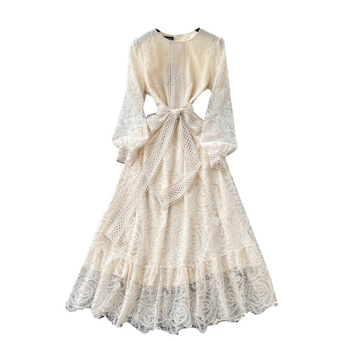 Elegant Bow-tie Embroidered Dress