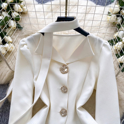 Niche Waist-slimming Cardigan with Ribbon