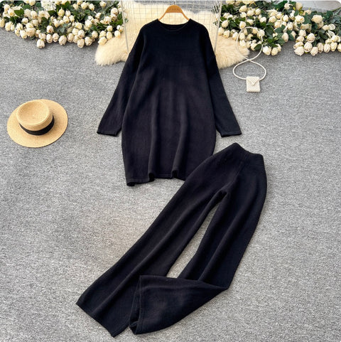 Loose-fit Sweater & Knit Trousers 2Pcs