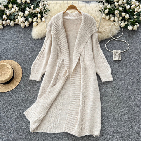 Thickened Cardigan & Slip Dress 2Pcs