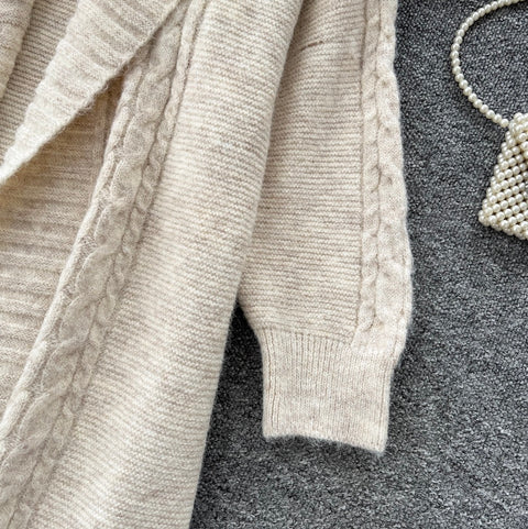 Thickened Cardigan & Slip Dress 2Pcs